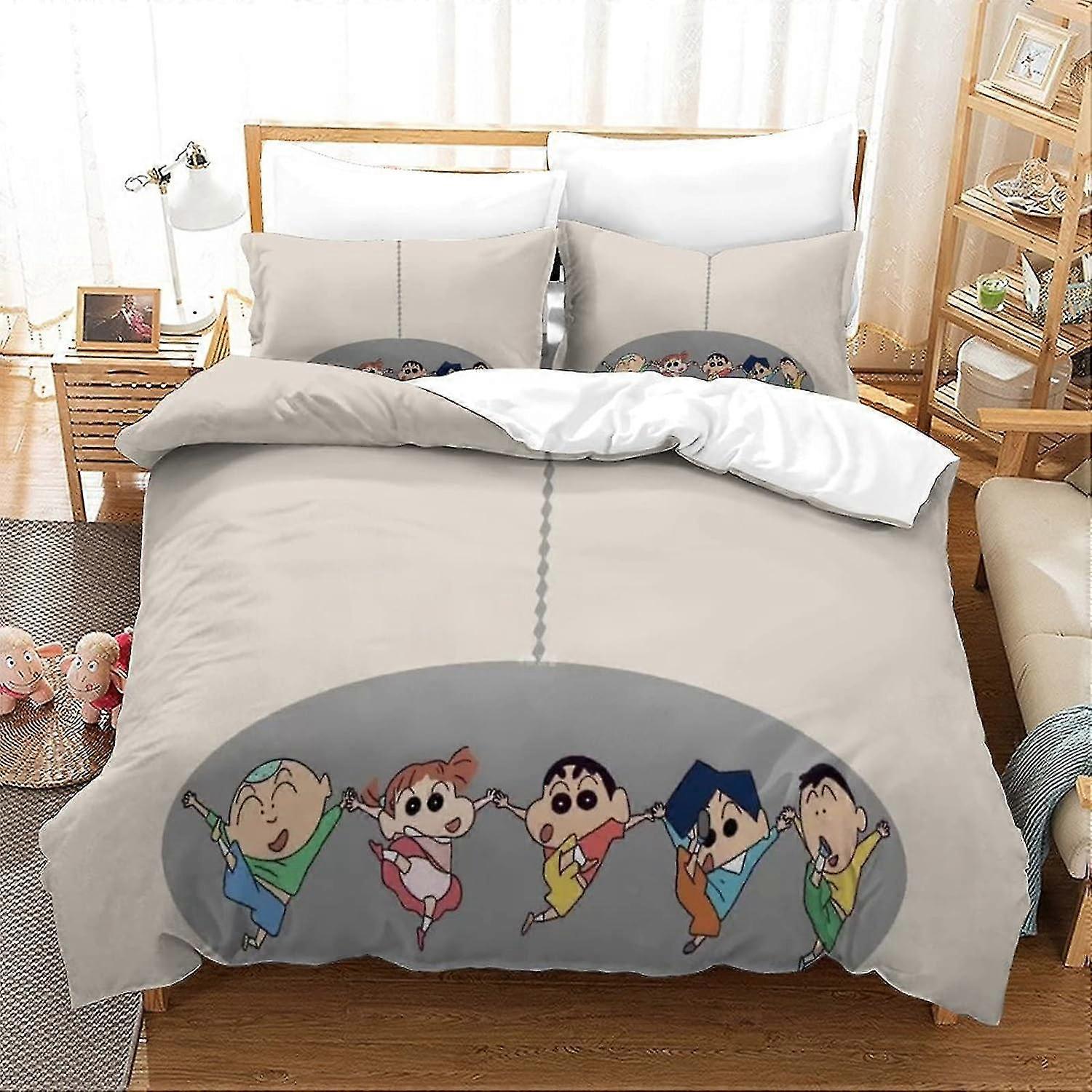 Soft Microfiber Bedding Set with 3D Print Duvet Cover & Pillowcase, Zipper Closure, Suitable for All Ages, 2-Piece Set S