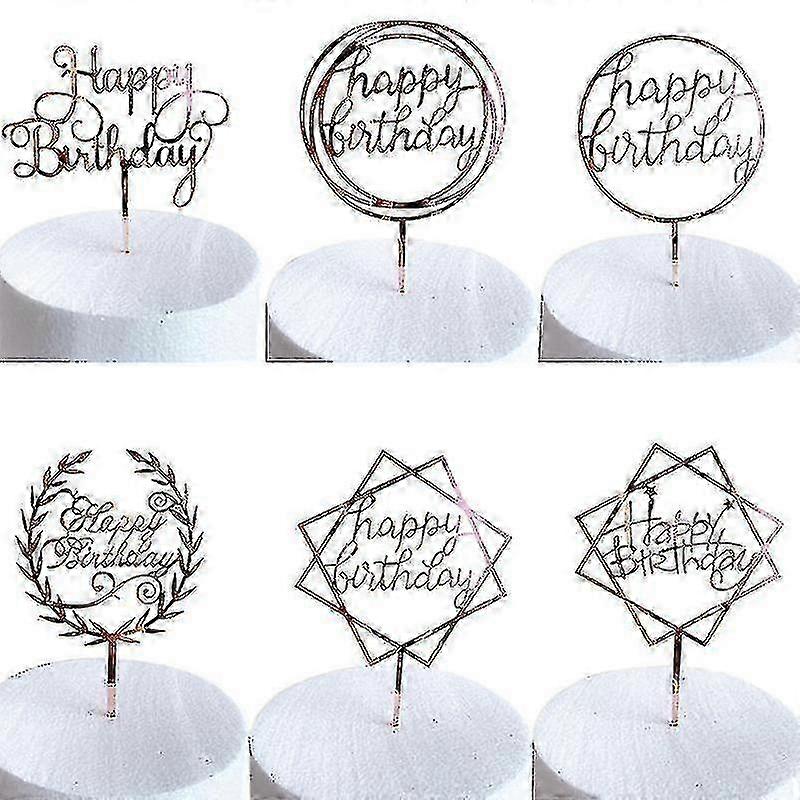6pcs Happy Birthday Acrylic Cake Topper for Suitable Brand