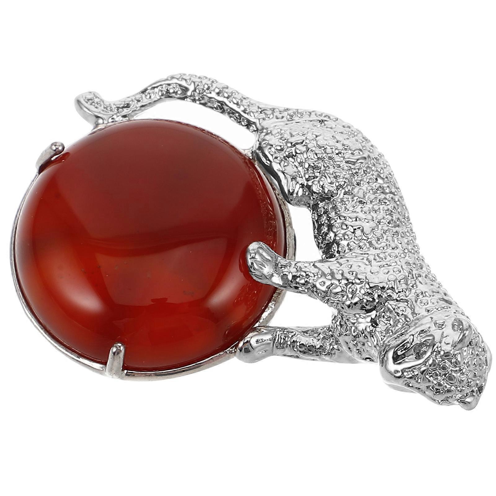 Natural Red Agate Leopard Lion Pendant Unisex Crystal Charm for DIY Jewelry Making Beads for Necklaces and Bracelets Crafting