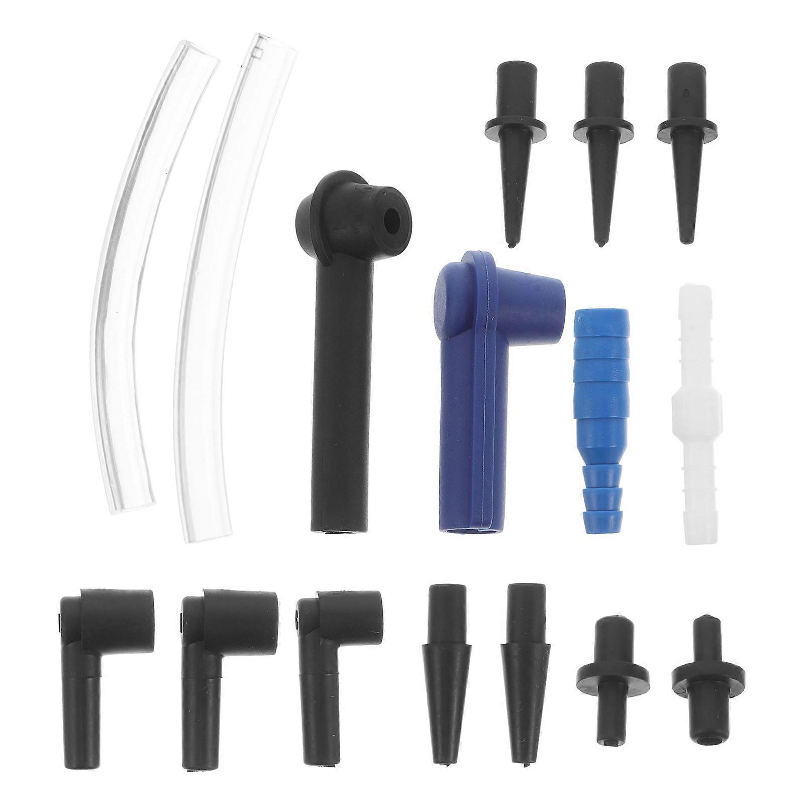 16PCS Brake Fluid Connector Kit Bleeder Adapter Set for Cars & Motorcycles with Rubber Connectors and Oil Extraction Tube