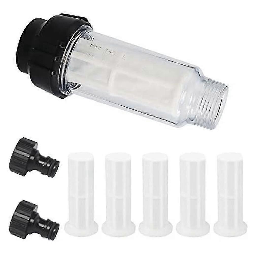 Water Filter Garden Hose, 3/4 Inch Water Pre-filter Water Filter Set With 5 Filter Inserts + 2 Quic-Yvan