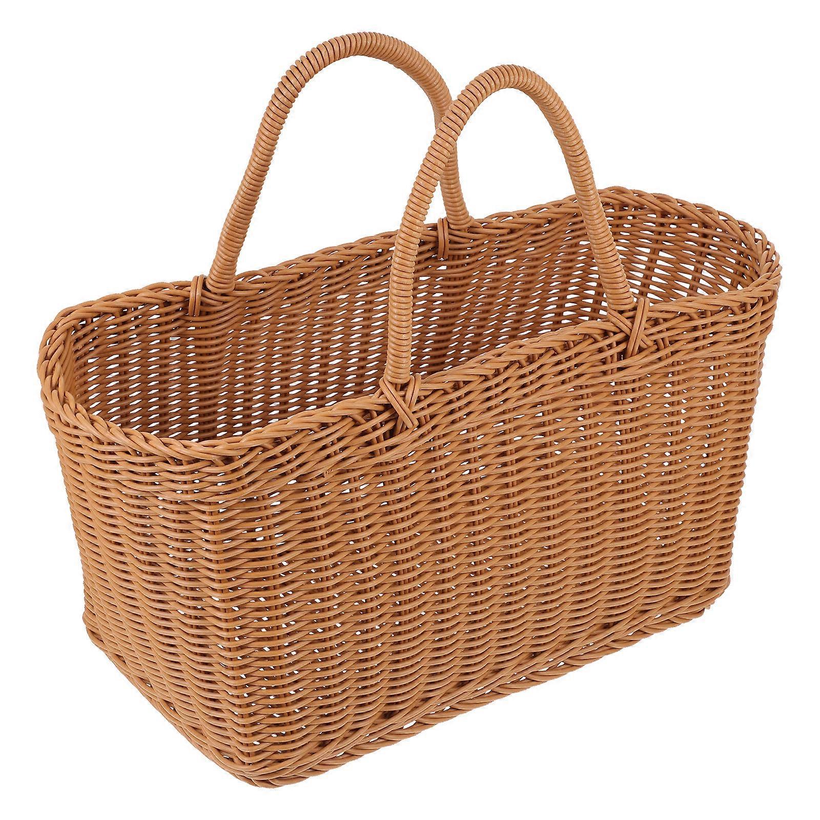 1pc Portable Hand woven Storage Basket for Outdoor Picking