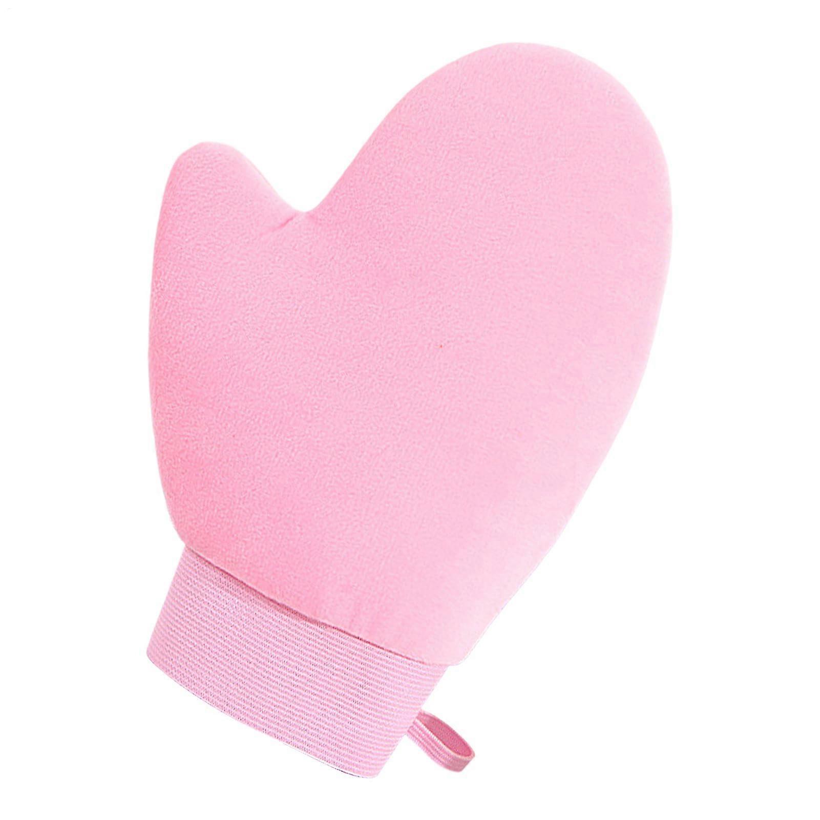 Sunless Tanner Mitted Tanning Lotion Applicator Soft Glove Rose 6.1 X 8.9 Inches For Face Legs Back Travel Women Men