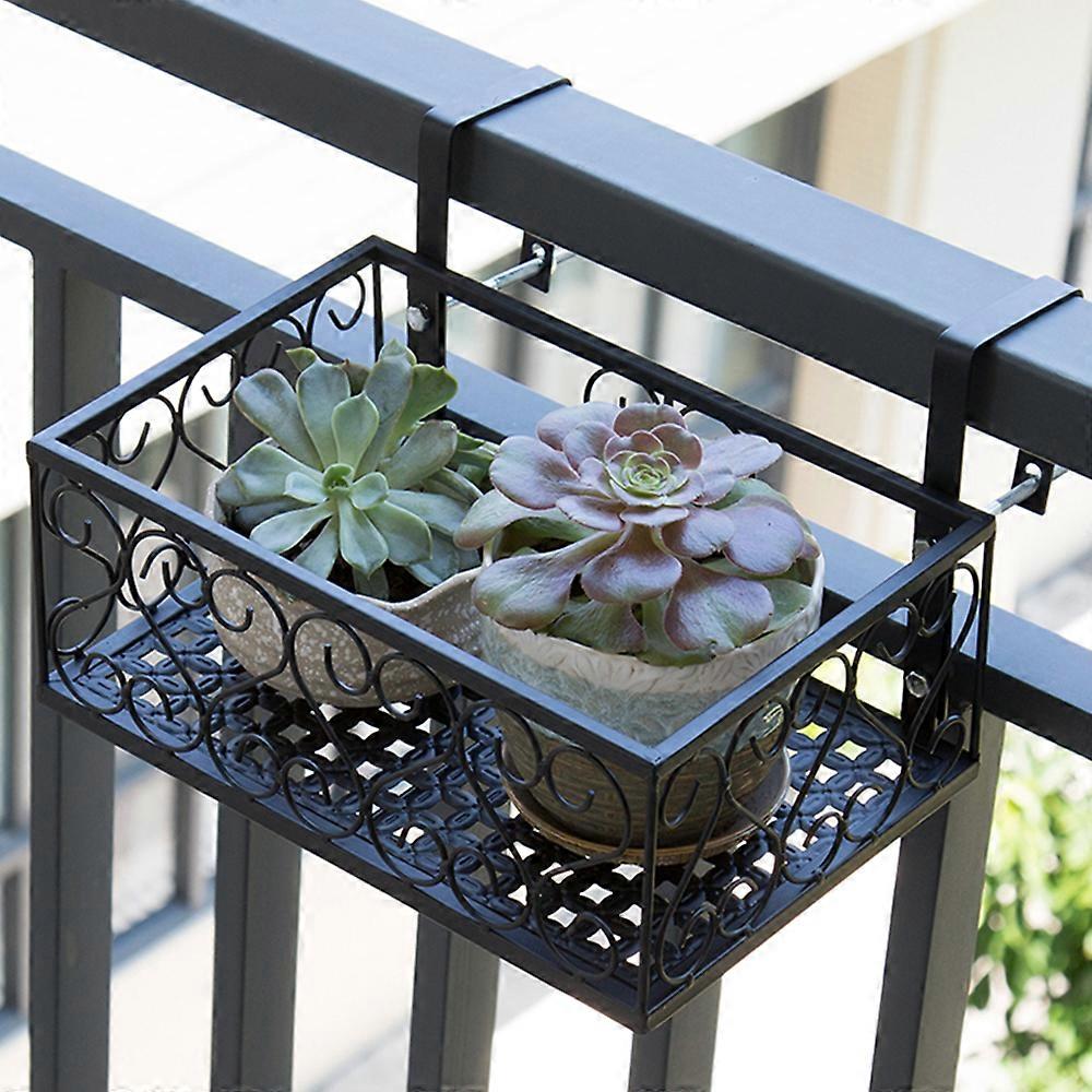 Flower Pot Stand Rack Deck Flowerpot Balcony Rail Planter Shelf Fence Railing Flower Pots Holder