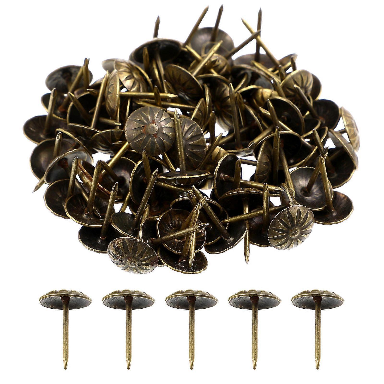 Furniture Thumbtacks Decorative Upholstery Tacks Antique Design Home Decoration Brass 1.60X1.10X1.10cm Fixing 100Pcs