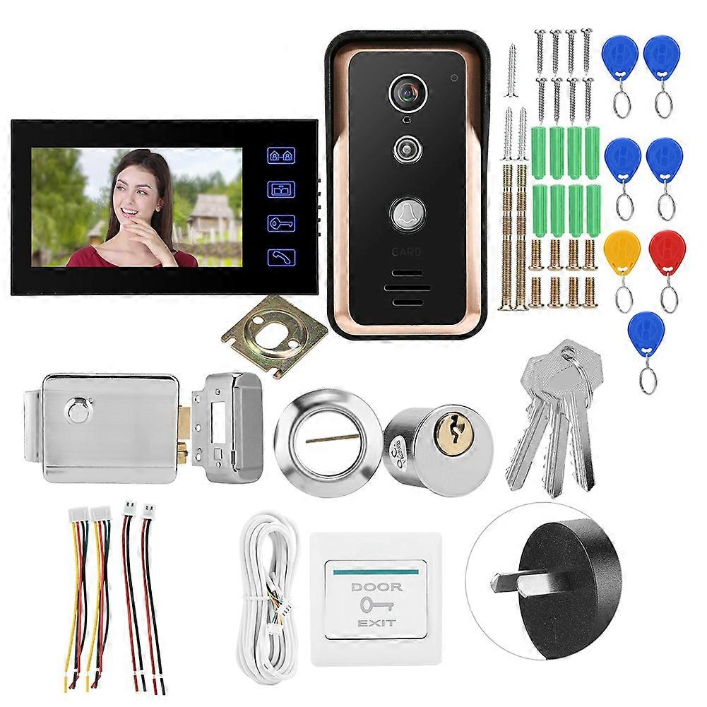 1 Monitor RFID IR Camera 7in Wired Video Intercom with Electric Control Lock