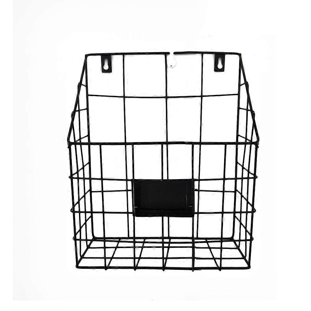 Wall Mounted Storage Shelf Black Magazine Organizer Basket Space Saving File Newspaper Craft Storage For Any Room