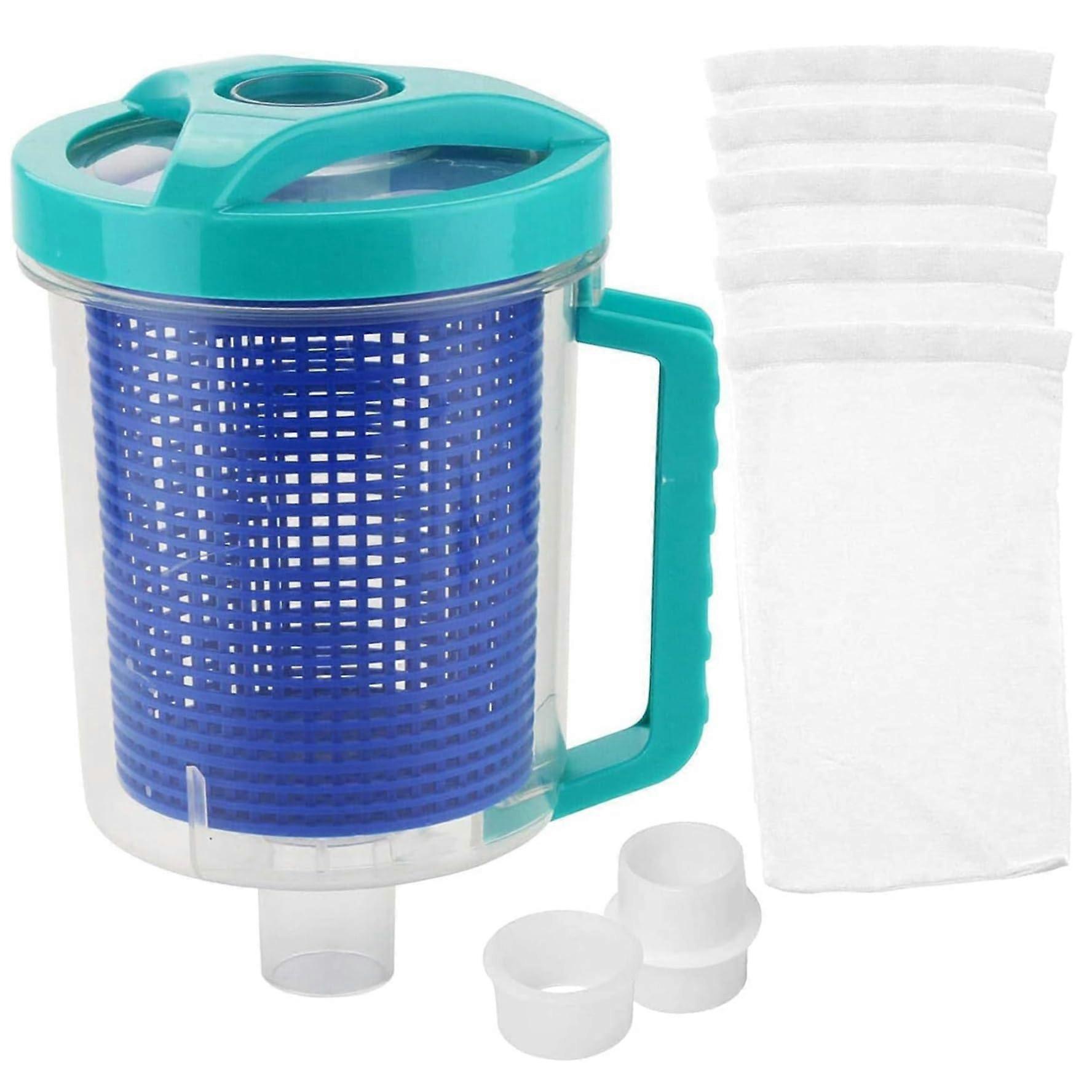 Pool flat canister with mesh basket, fits manual and automatic cleaners