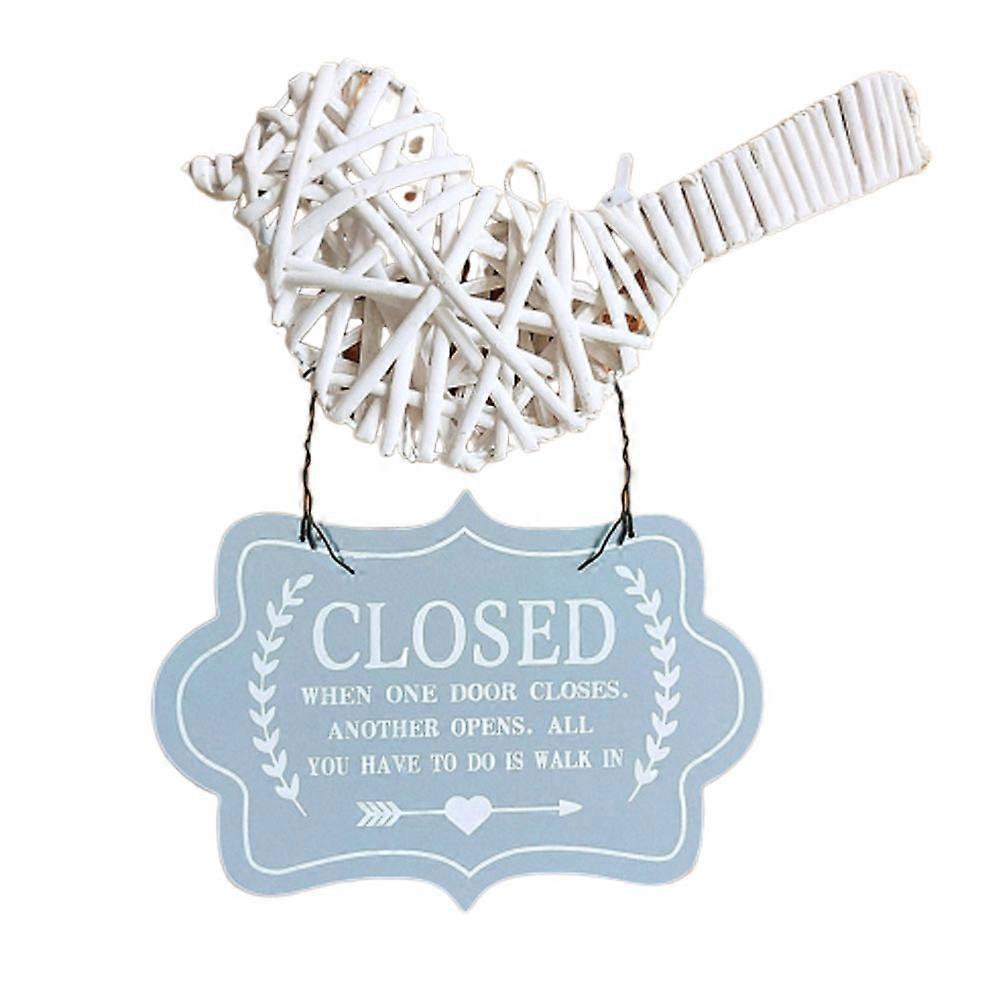 Open Closed Signs European Style Door Sign for Store Atmosphere Enhancement Grey 32x15x1cm Retro Design Wood Material 1Pack