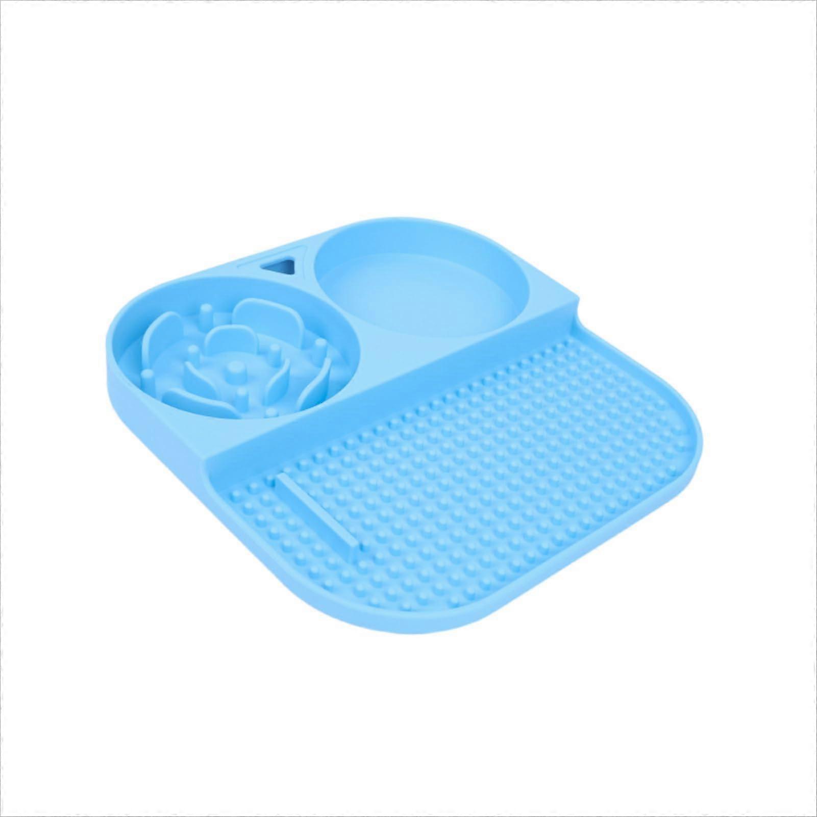 Improved Dog Slow Feeder Mat – Energy-Saving, Non-Slip Suction Cup Base, Blue, for Stable Eating