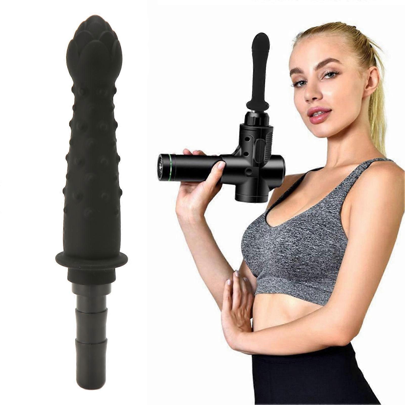 Deep Tissue Massager Attachments Replaceable Waterproof Silicone Muscle Massager Head Black 0.5in 