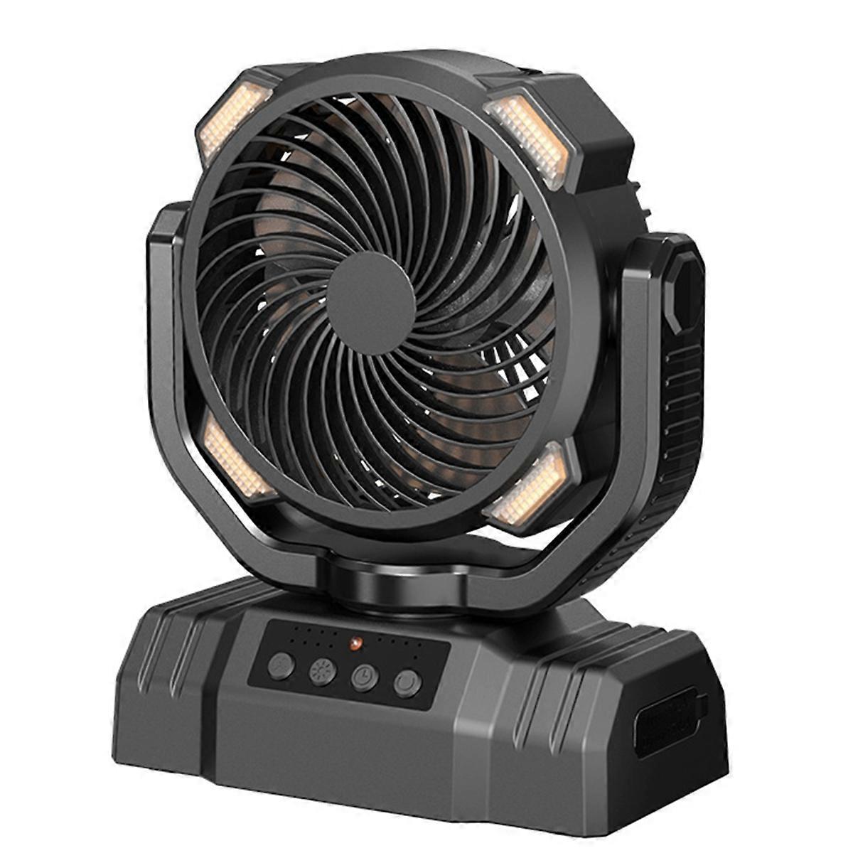 Hanging and Standing Dual-Purpose Camping Fan with Light Large Capacity Long Battery Life Camping F