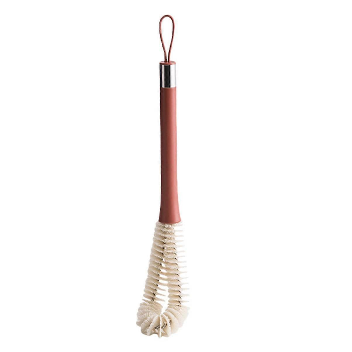 Cup Brush with Handle Nylon Bristles Red Practical Cleaning Brush for Bottles Cups Pack of 1