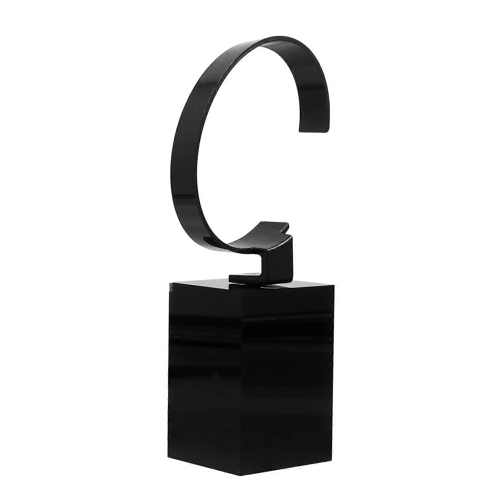 Acrylic Black CShaped Watch Display Stand Organizer for Watch Use with Smooth Elegant Design