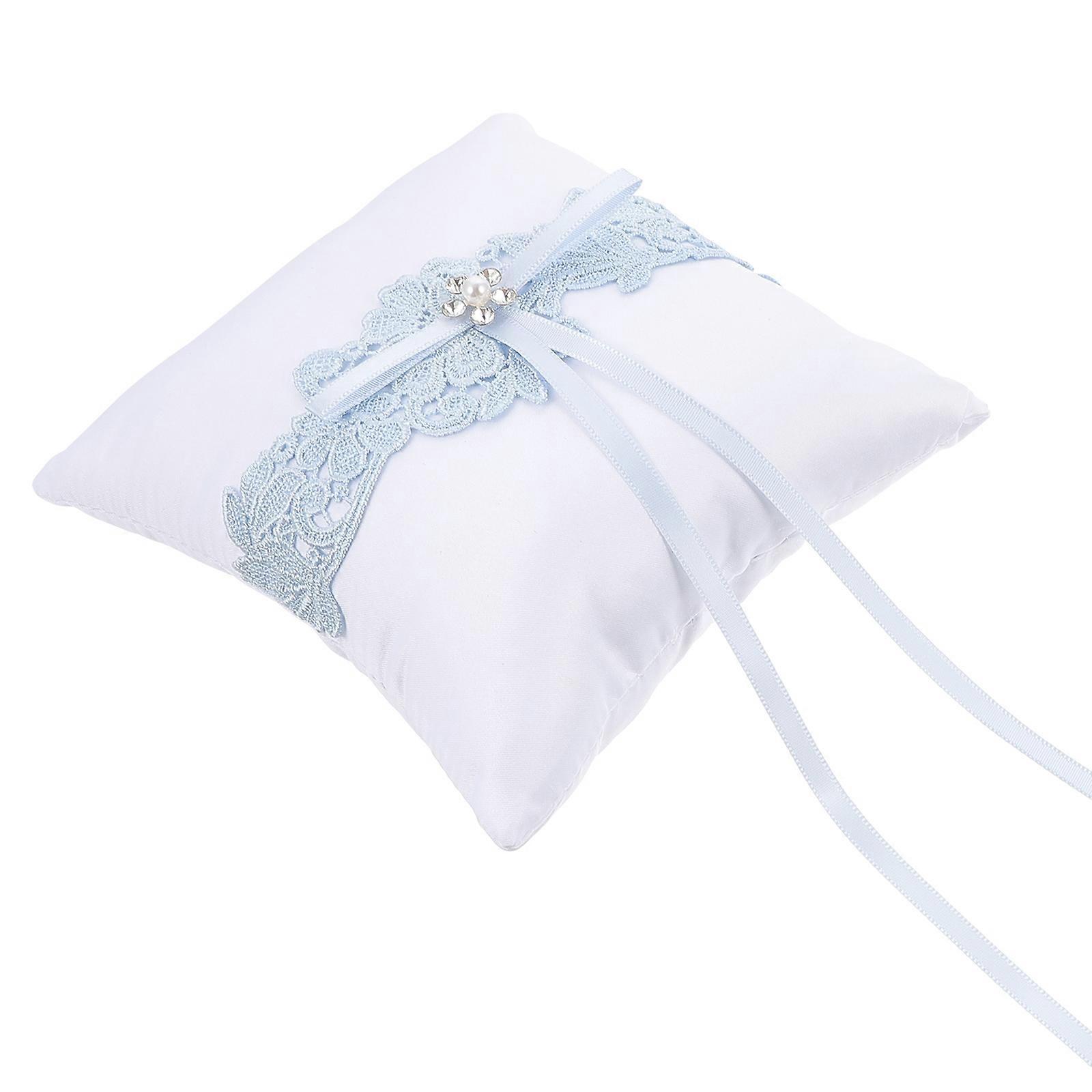 Lace Wedding Ring Pillow with Bowknot Design – Elegant Romantic Cushion for Ceremonies, Engagements, and Bridal Events