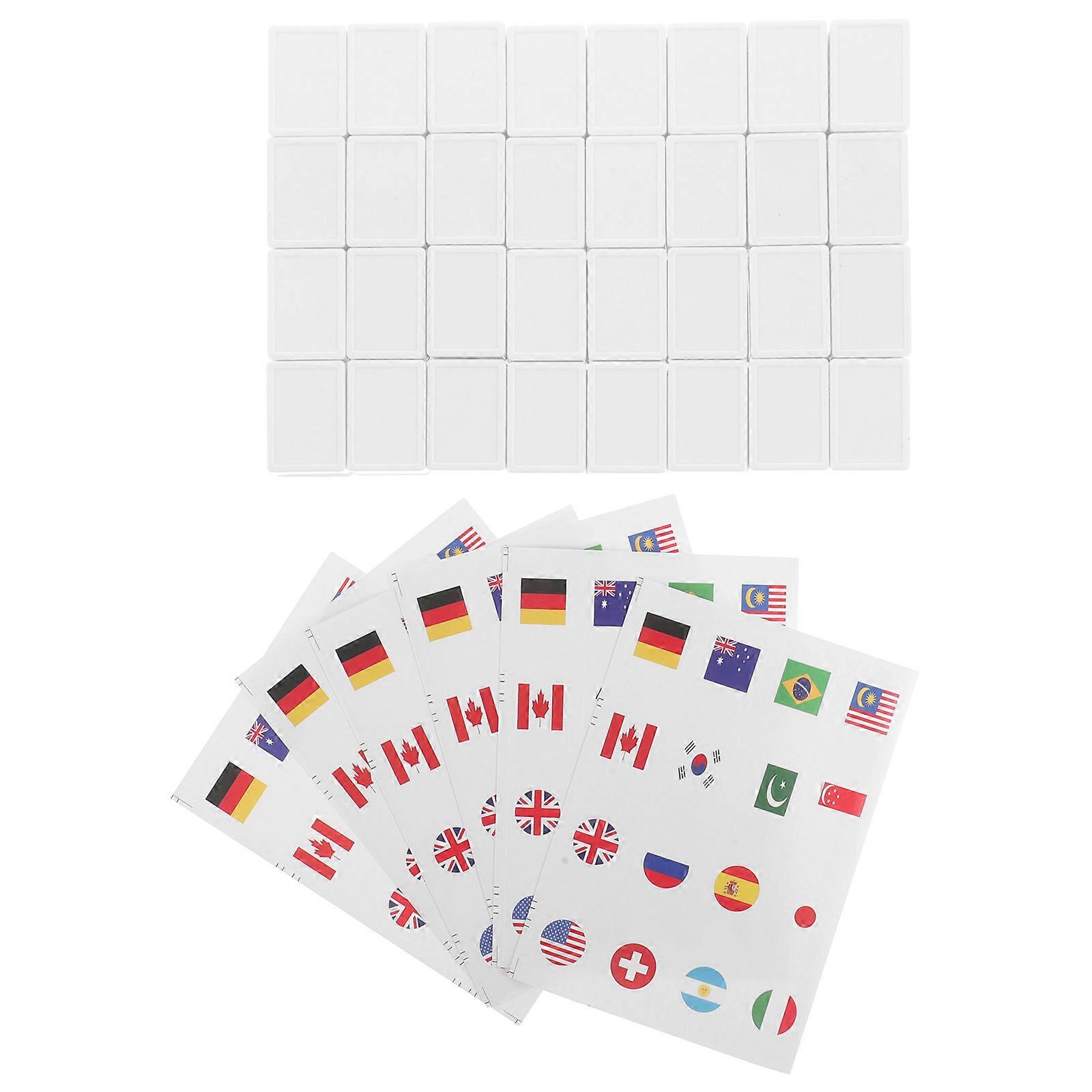 Family Games For Kids And Adults Mahjong Flag Pattern Tile Push Game Simplified Gameplay 65Pcs