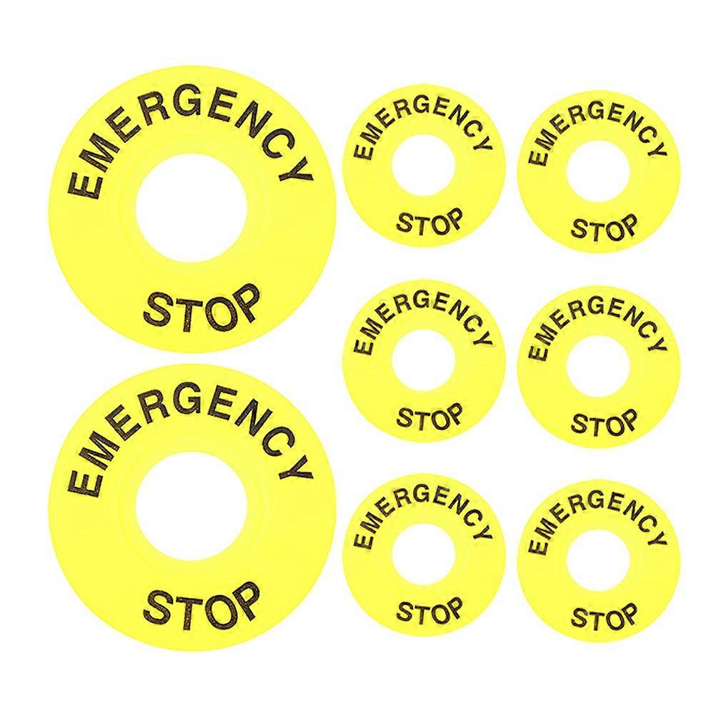 Emergency Stop Button Warning Ring Decal Caution Safety Sign for Machinery Industrial Use Easy Installation Multipurpose