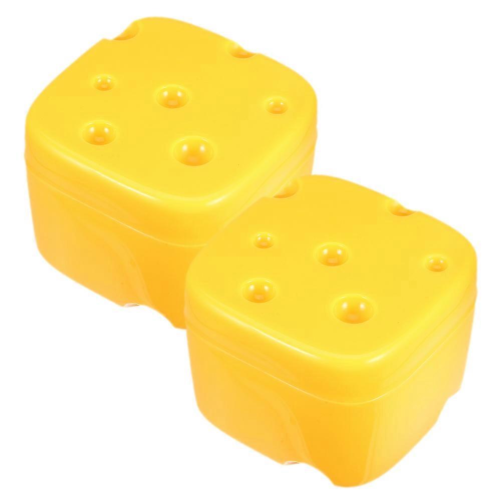 Fridge Cheese Container Cheese Slice Case Household Users Maintain Freshness Convenient Opening 2Pcs