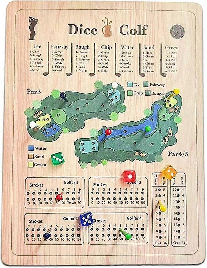 Golf Dice Board Game, Fun and Challenging Golf Dice Game, Portable Fun Game for Home