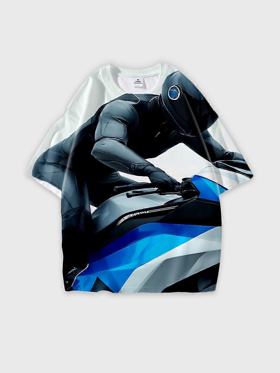 T-shirt round neck Pattern loose short sleeve E547