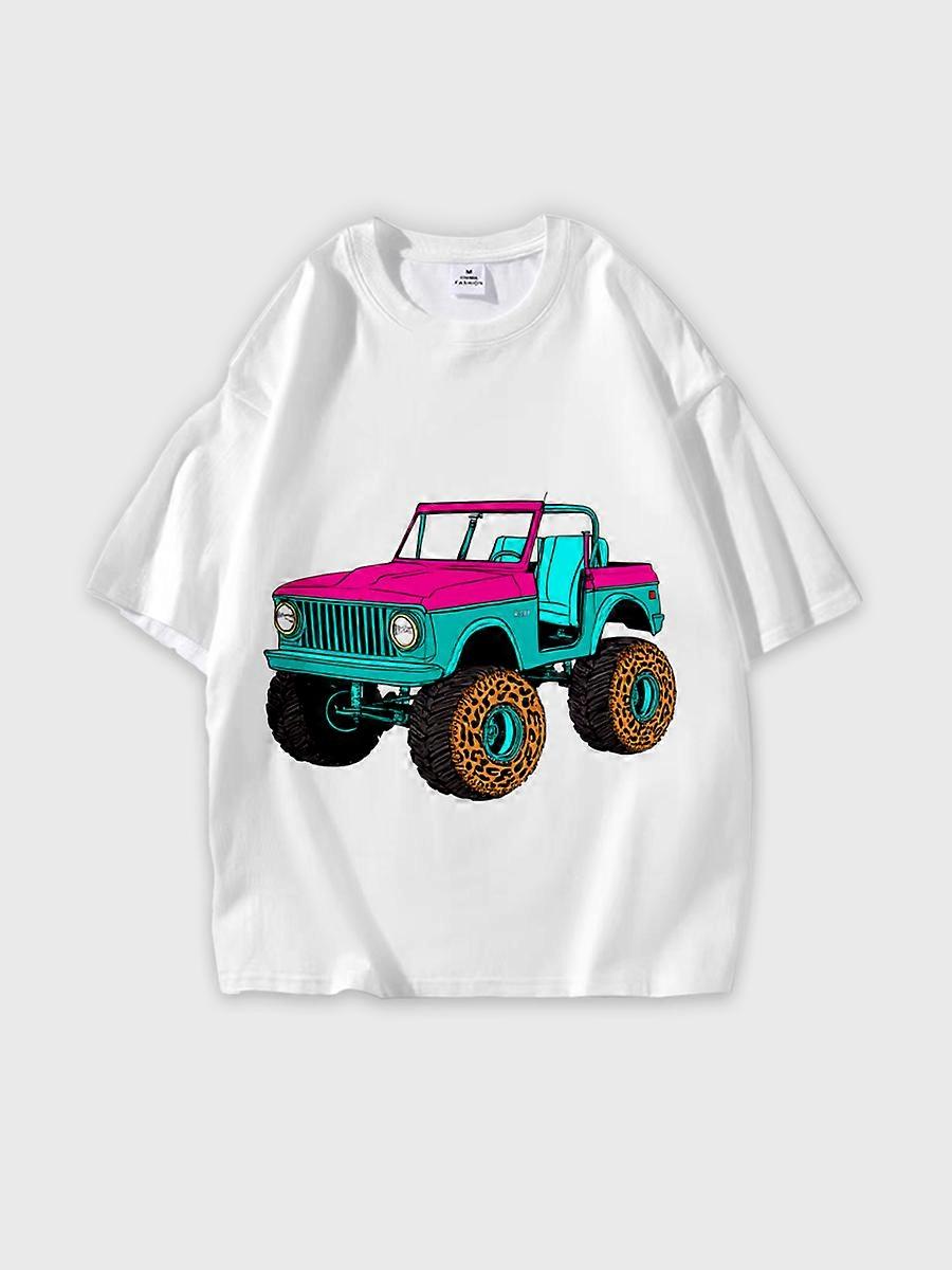 T-shirt round neck Pattern loose short sleeve N48