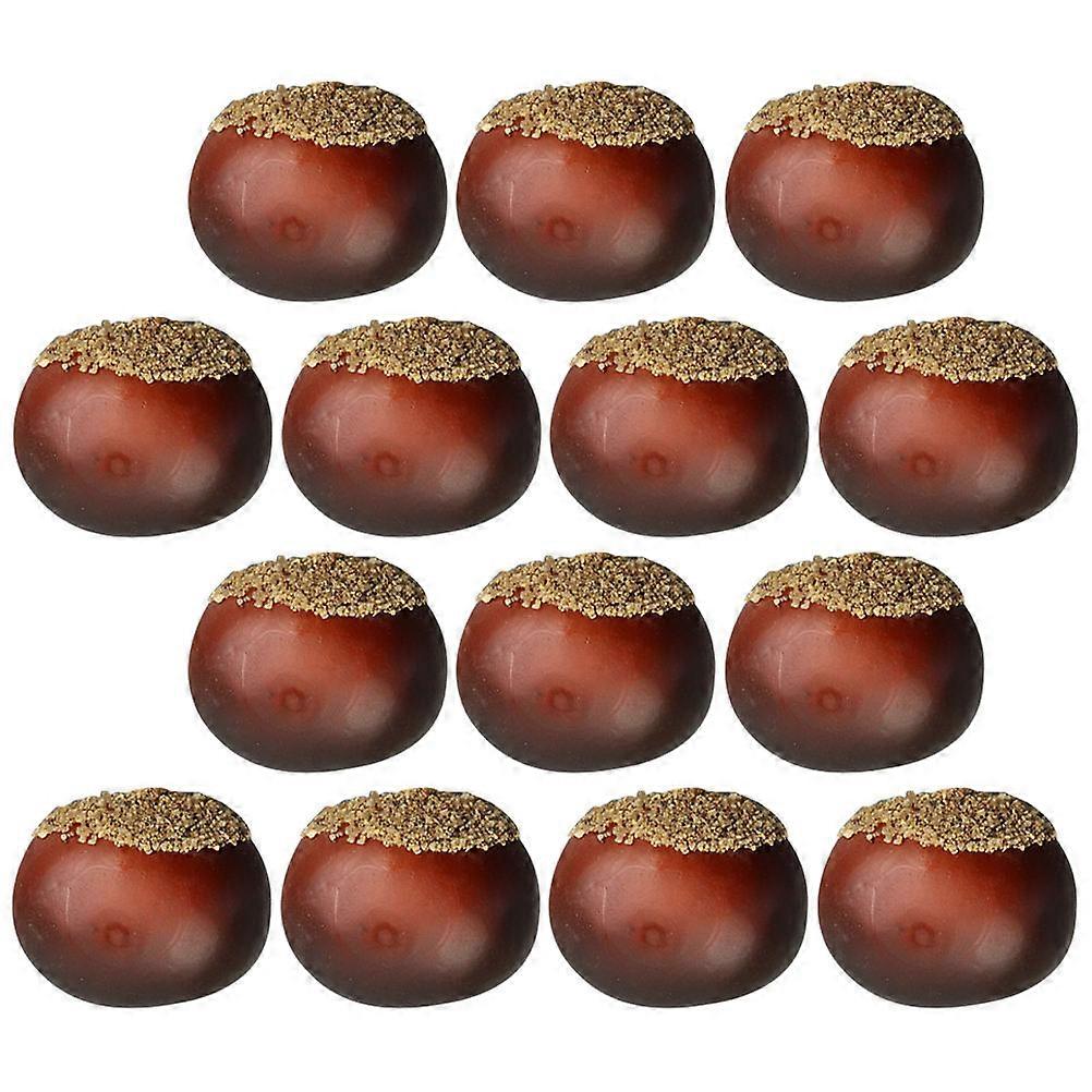 Lifelike Simulation Chestnuts - 16pcs Artificial Chestnuts Faux Nut Models Food Model Nuts Model Display Chestnuts Ornament Props