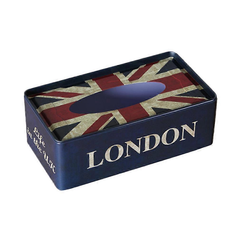 Desktop Tissue Box Tissue Storage Box Case Bedroom Accessory Rectangular Iron Tissue Organizer 1Pcs