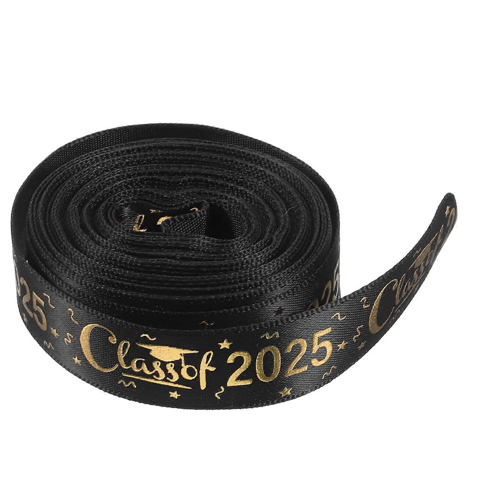 Polyester Graduation Ribbon with Gold Hot Stamping for Gift Wrapping and Flower Bouquets – Elegant and Unique Design