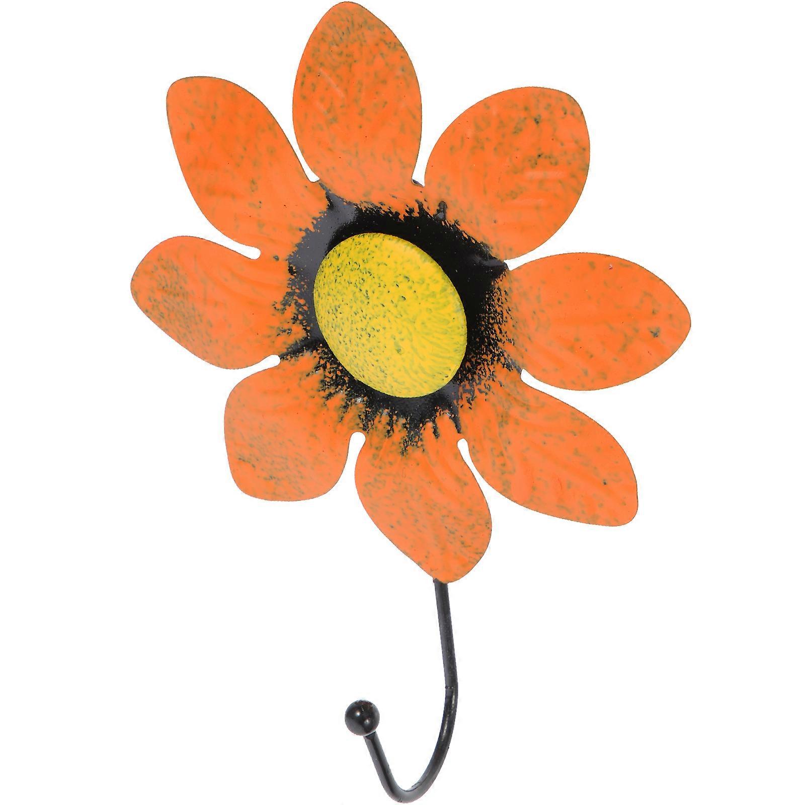 Orange Iron Wall Hooks for Hanging Towels and Curtains Easy to Install Strong LoadBearing Ability 5 Pack