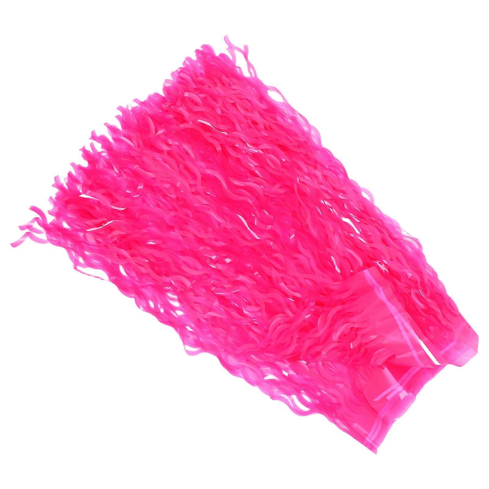 Bright Pink Fringe Tinsel Table Skirt for Party Decorations Easy Installation PE Material 14ft