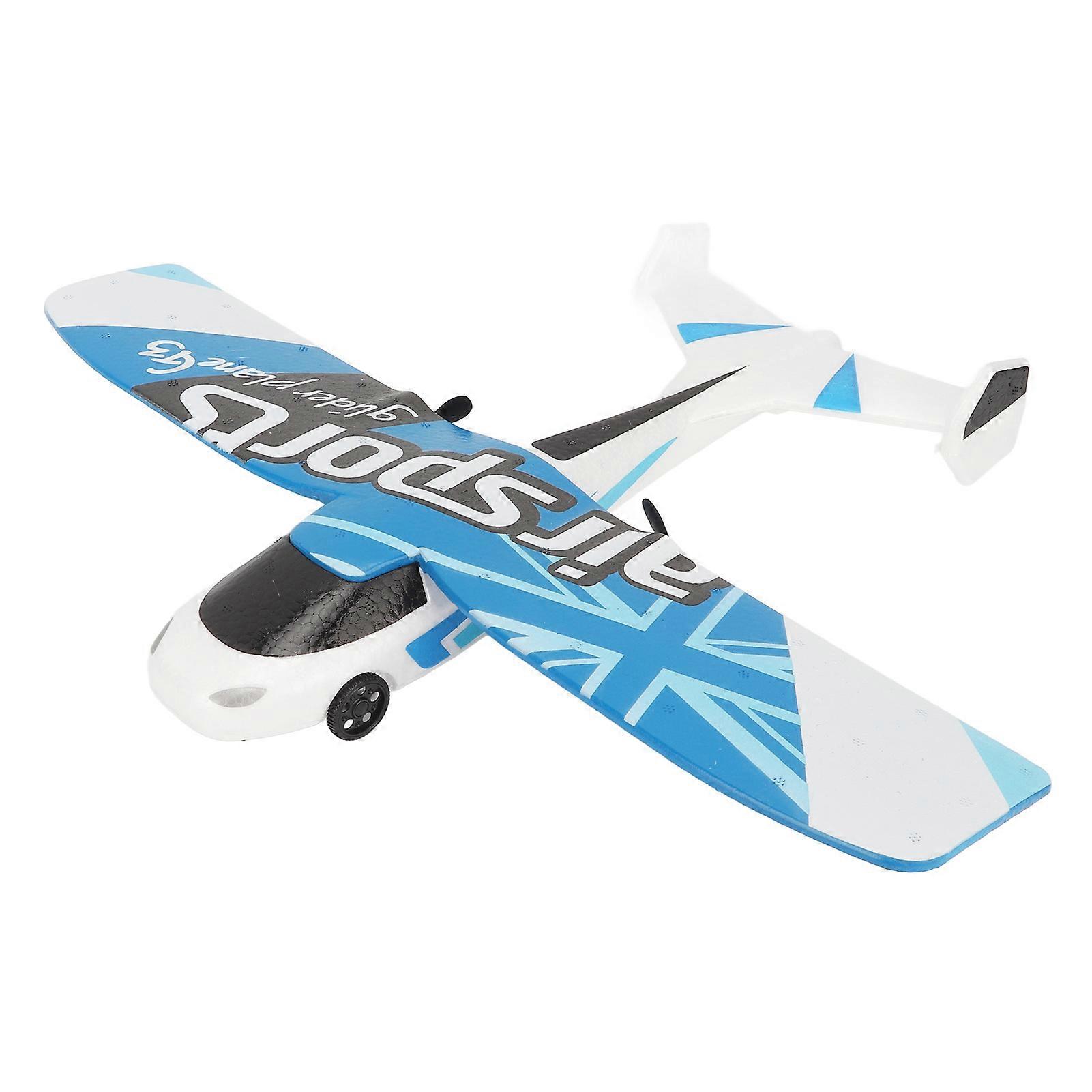 طائرة RC طائرة 2.4 جيجا هرتز EPP طائرة شراعية للتحكم عن بعد من البلاستيك مع ضوء LED للمبتدئين البالغين الأطفال الزرقاء بطارية مزدوجة