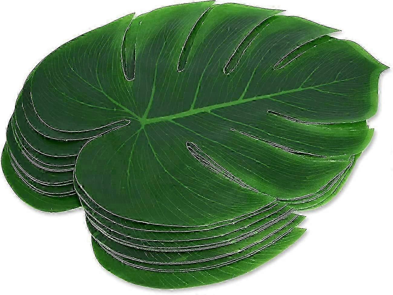 12-Piece Artificial Palm Leaf Dinnerware Sets