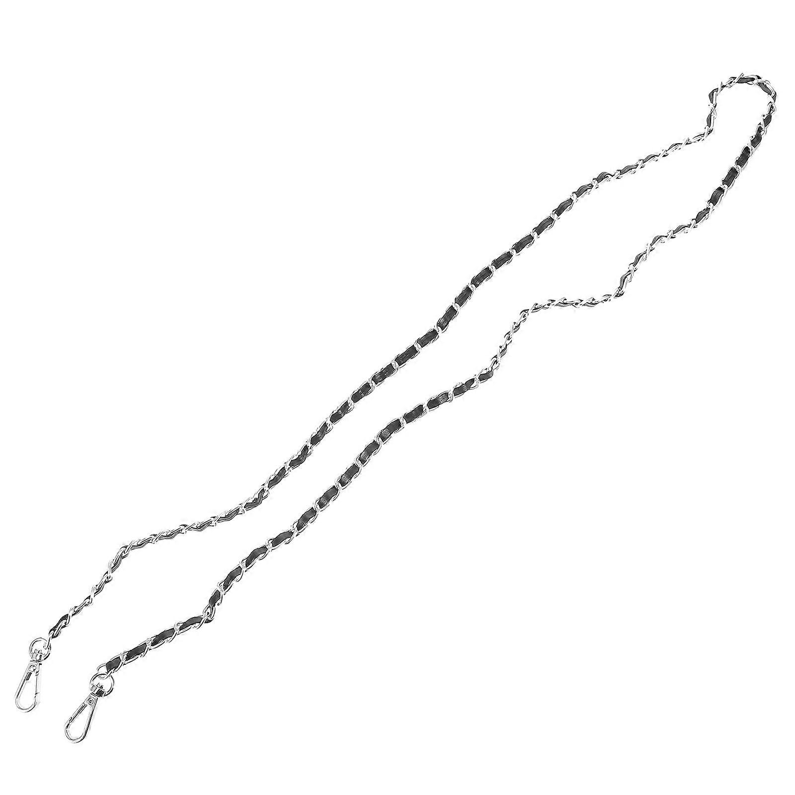 Correntes de substituição de metal prateado com fivelas para bolsas de ombro e crossbody 120 cm / 47 polegadas