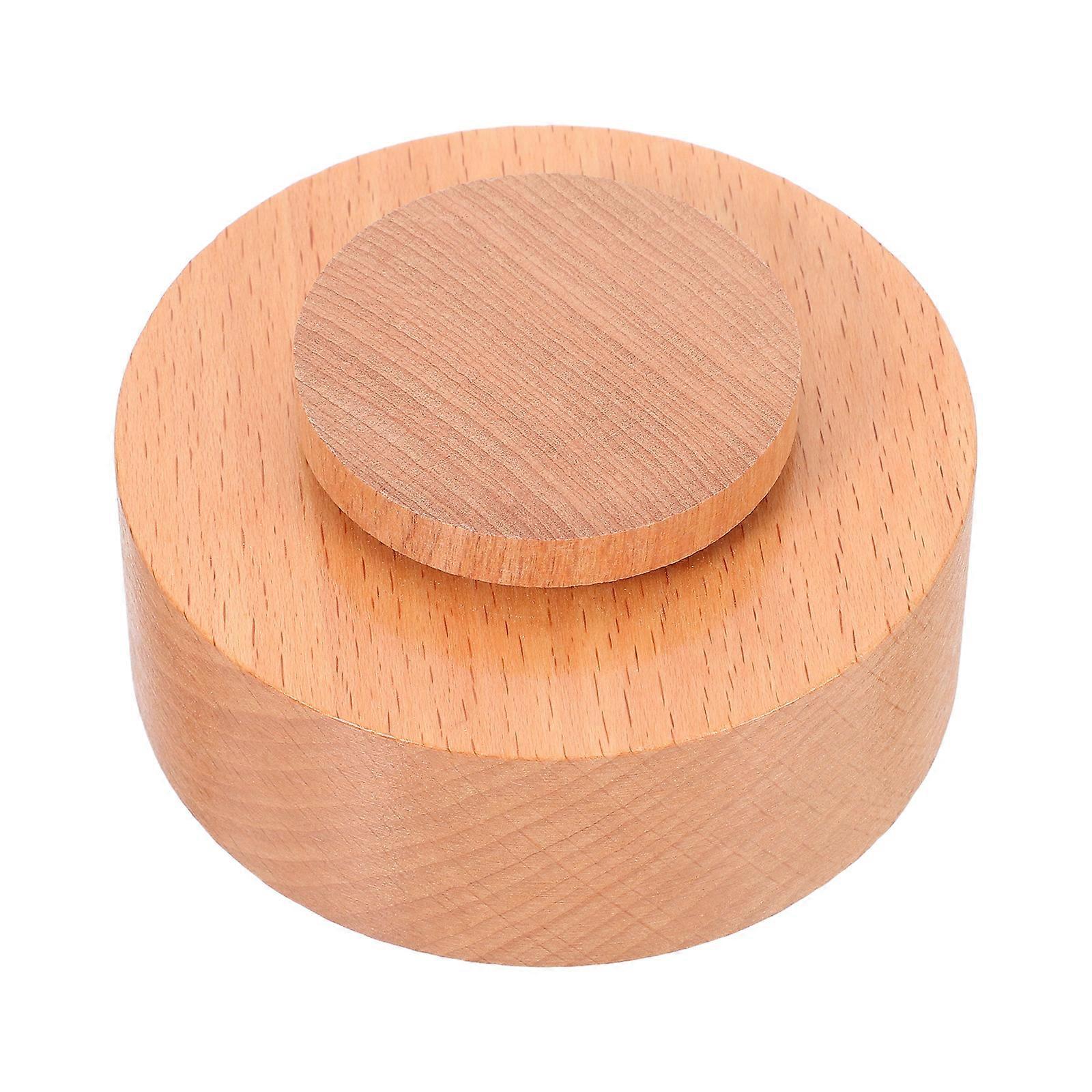 DIY Wooden Music Box Kit with Rotating Base for Craft Projects Khaki Color