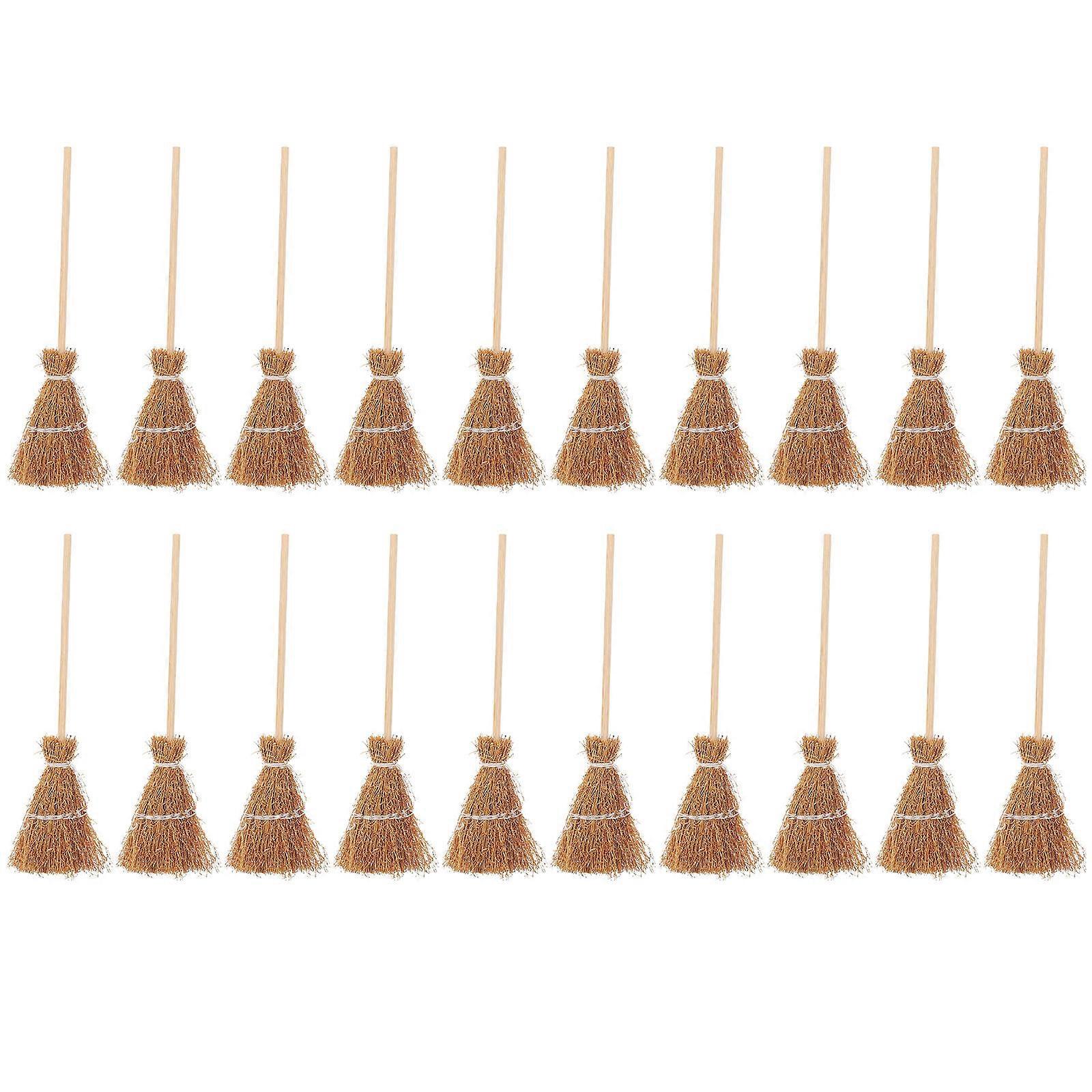 Doll House Broom Set Made of Durable Wood for Decoration Use Light Brown Small and Light 20Pcs