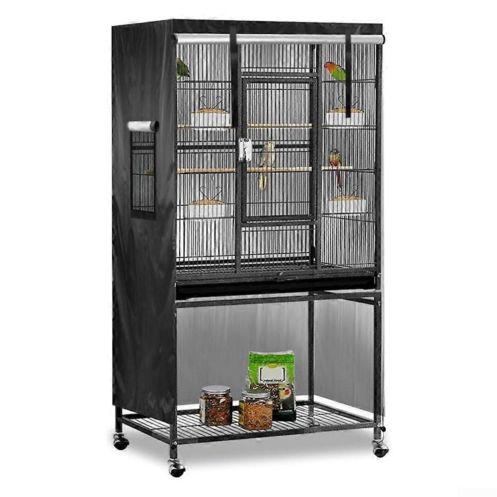 Bird Cage Protective Cover With Light-Blocking Features And Easy Maintenance Black