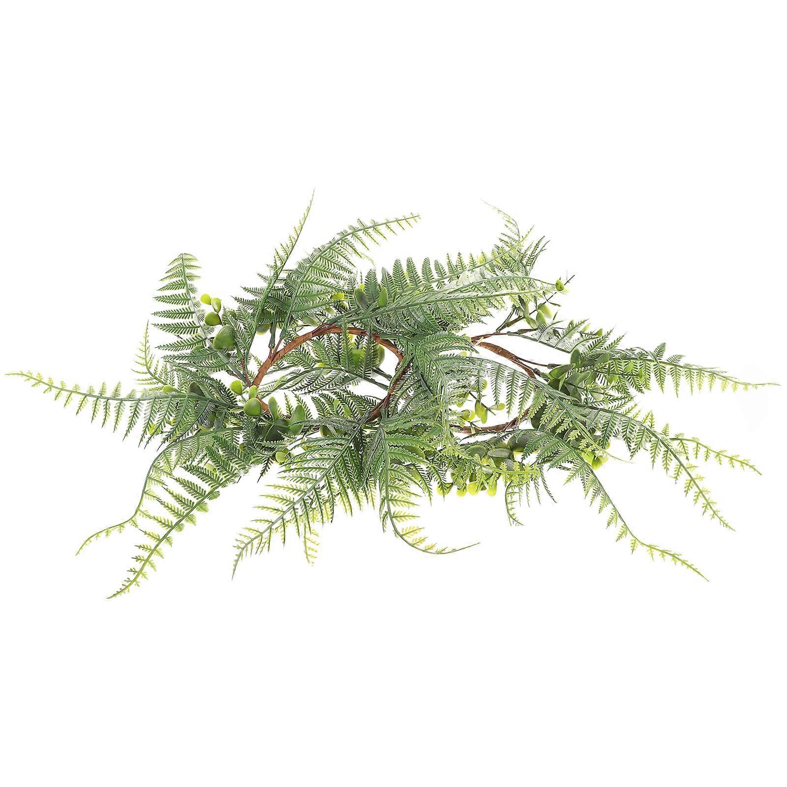 2 pcs Artificial Fern Candle Wreaths Decorative Greenery Rings