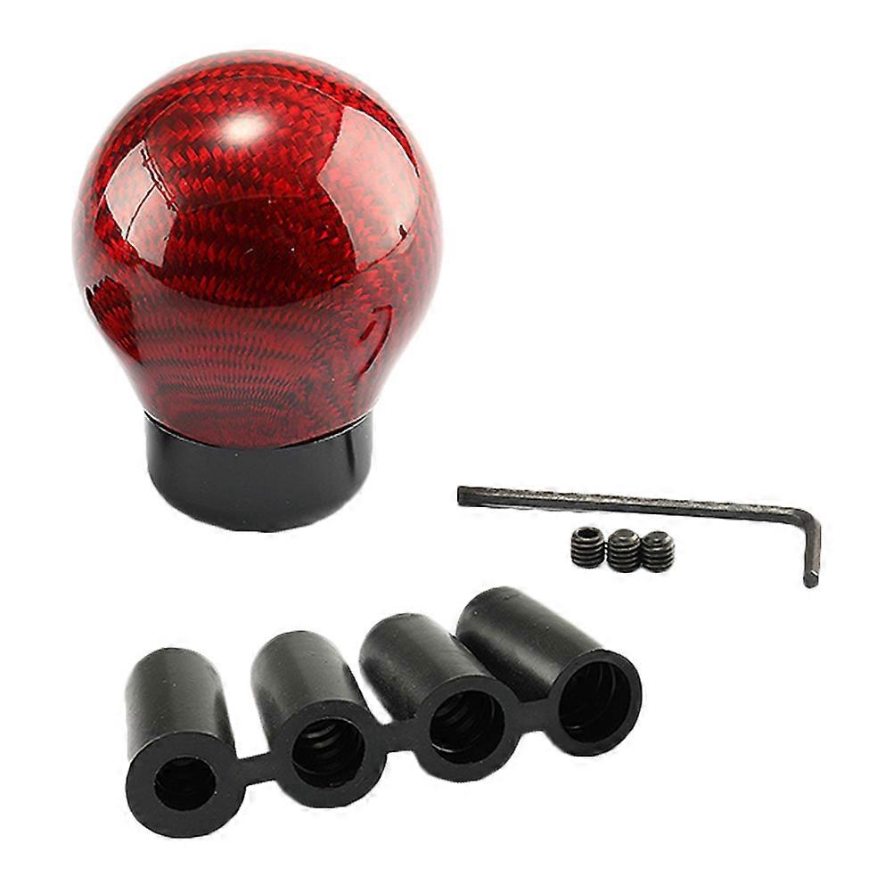 Carbon Fiber Shifting Knob For Car Modification Driving Upgrade 1 Set Round Knob Red Workmanship