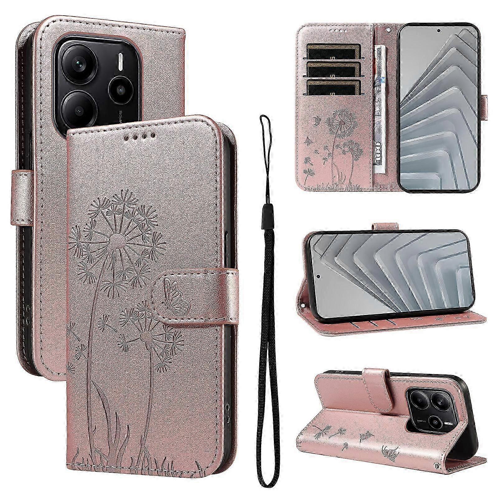Dandelion Embossed Pattern Flip Leather Phone Case