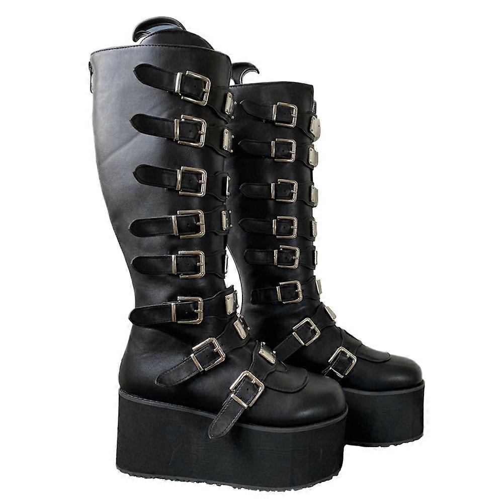Chic High Leg Female Boots With Buckle Design For Autumn Wear 1 Pair