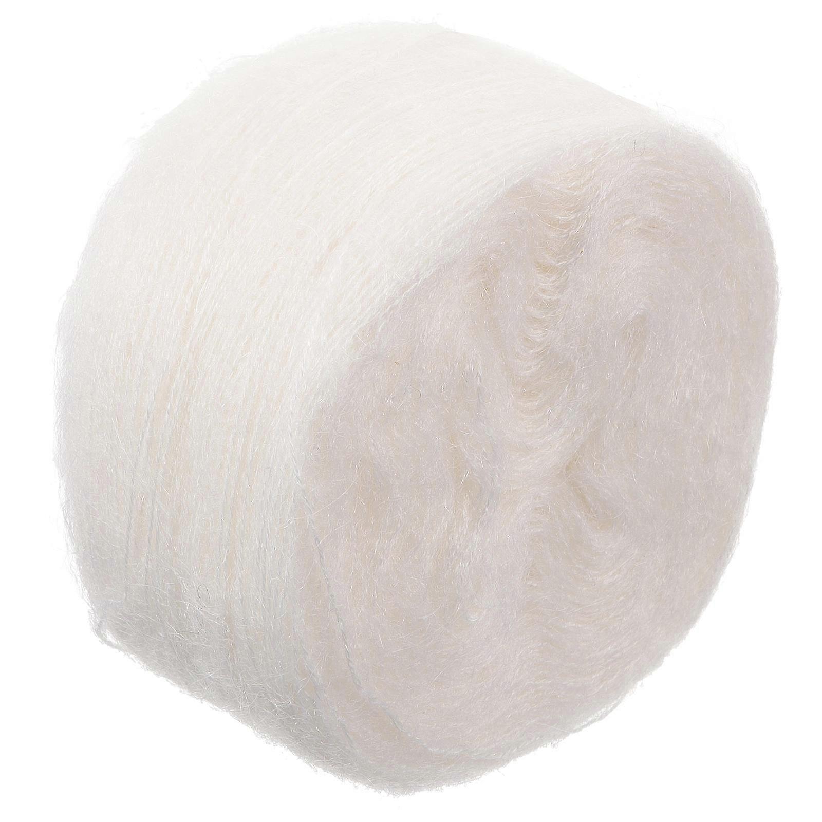 Mohair Wool Acrylic Yarn for Knitting Crocheting White Color Suitable for Daily Use Accessories 100g