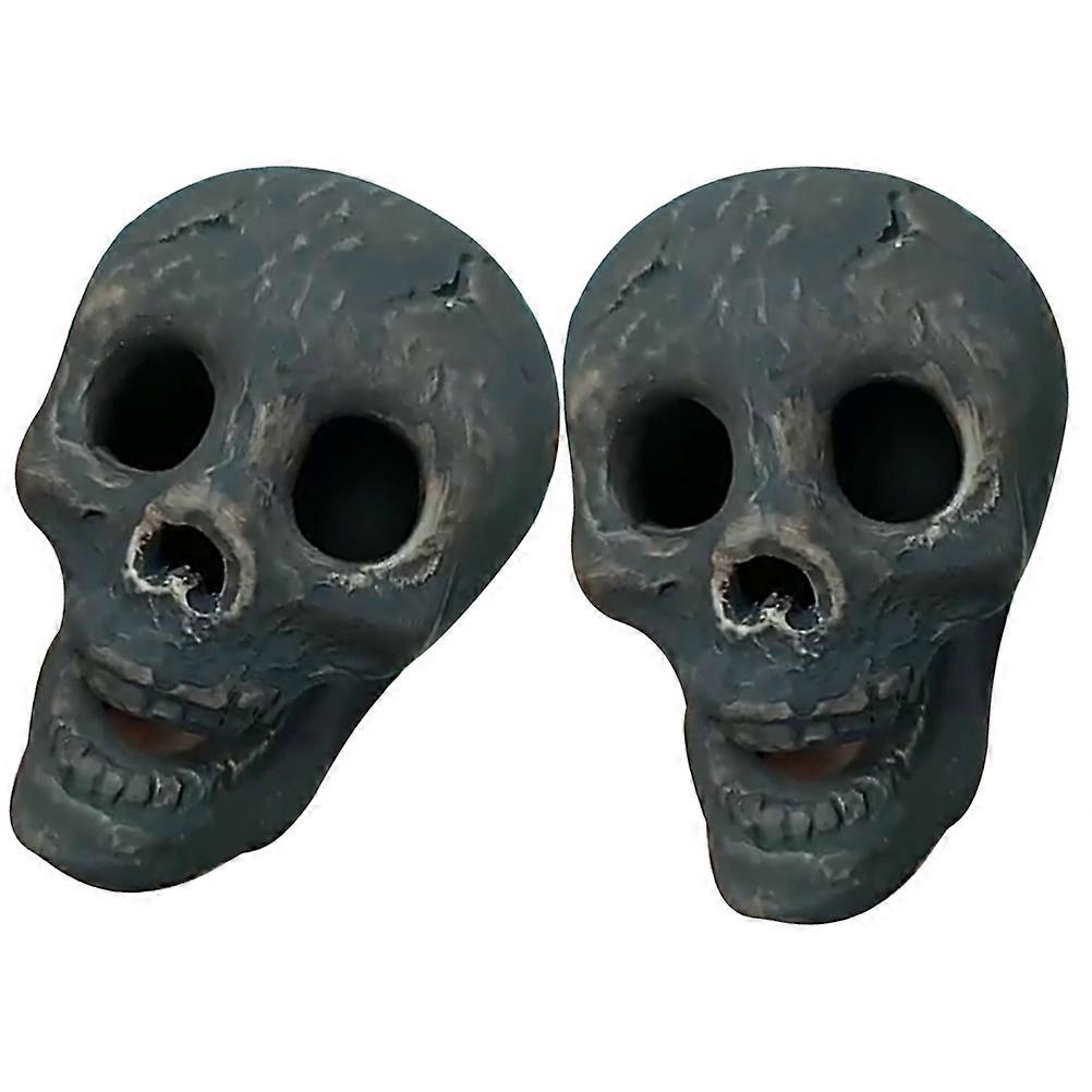 Mini Halloween Skulls Halloween Accessories For Halloween Enthusiasts Resin Skull Decorations 2Pcs