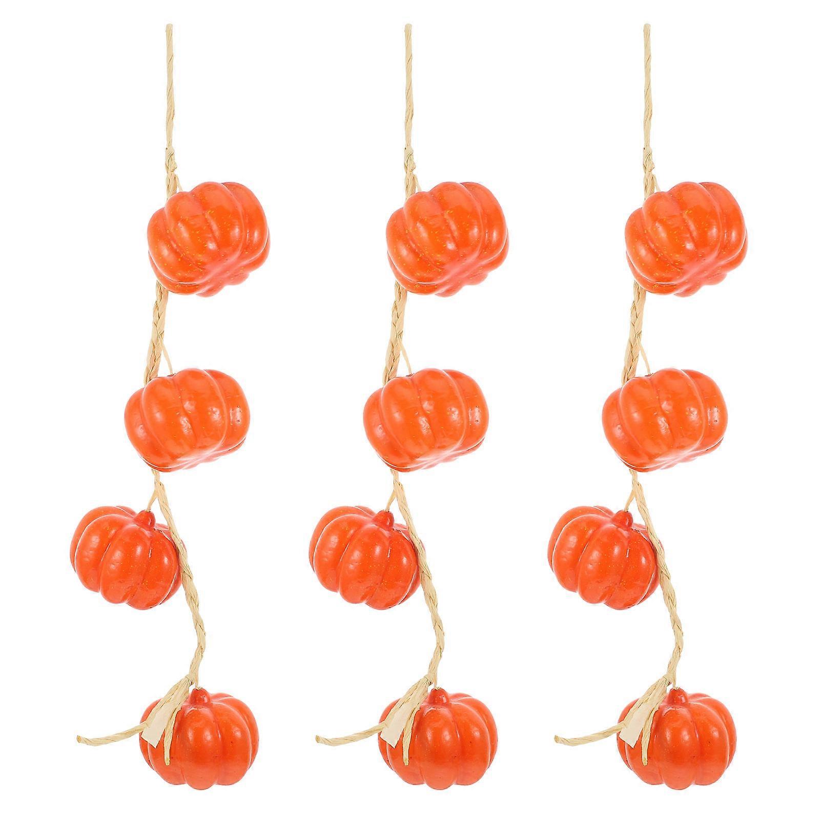 Foam Artificial Pumpkin String for Decoration Orange Color 3 Pcs