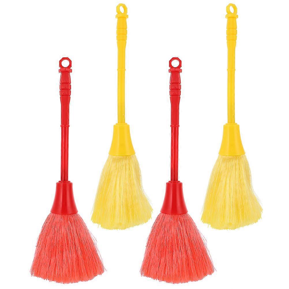 Household Cleaning Brushes 4Pcs Dusting Tools Compact Buddhist Practitioners Yellow Color 30X4.5X4Cm