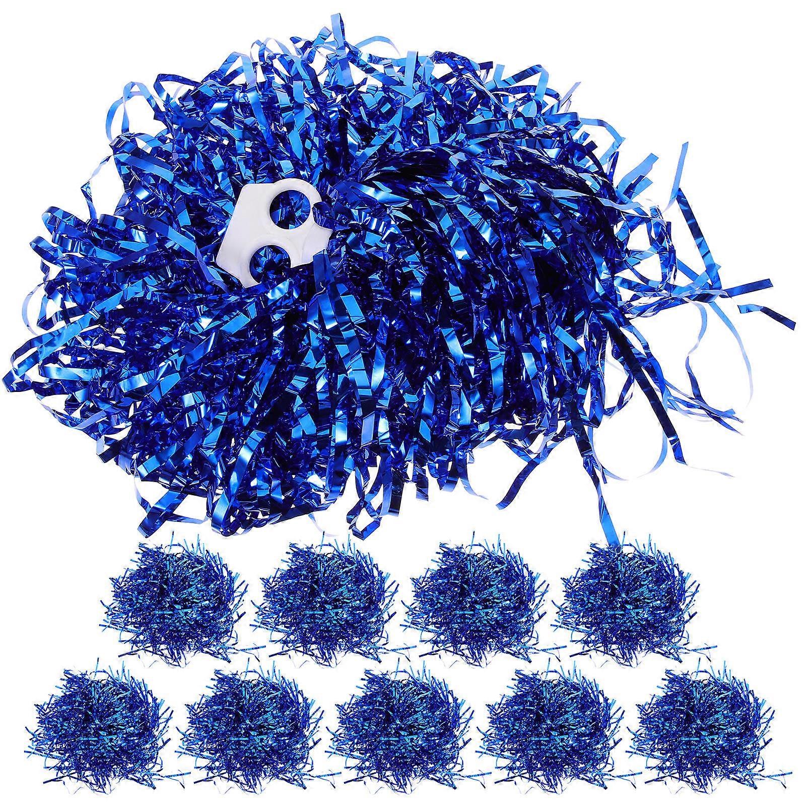 Cheering Props Blue Pompoms 10Pcs Lightweight and Durable For Audience Cheerleading Events Creating An Inspiring Atmosphere