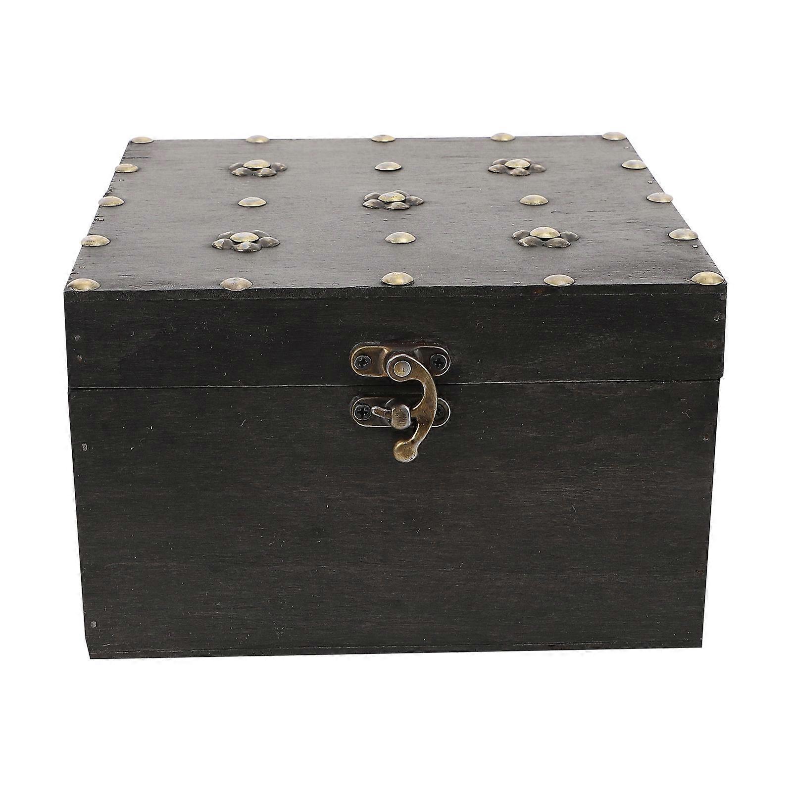 Durable Wooden Storage Box for Jewelry in Coffee Color Made of Synthetic Material 7x4.5x3 Inches