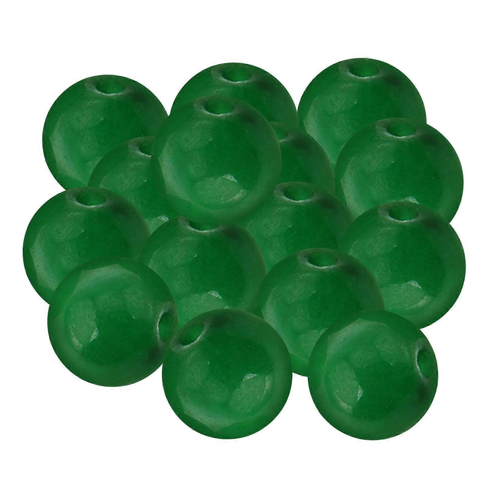 15pcs Green Round Spacer Beads for DIY Jewelry Making – Versatile Craft Beads for Bracelets, Necklaces, Keychains, and Pendants – Ideal for Beginners