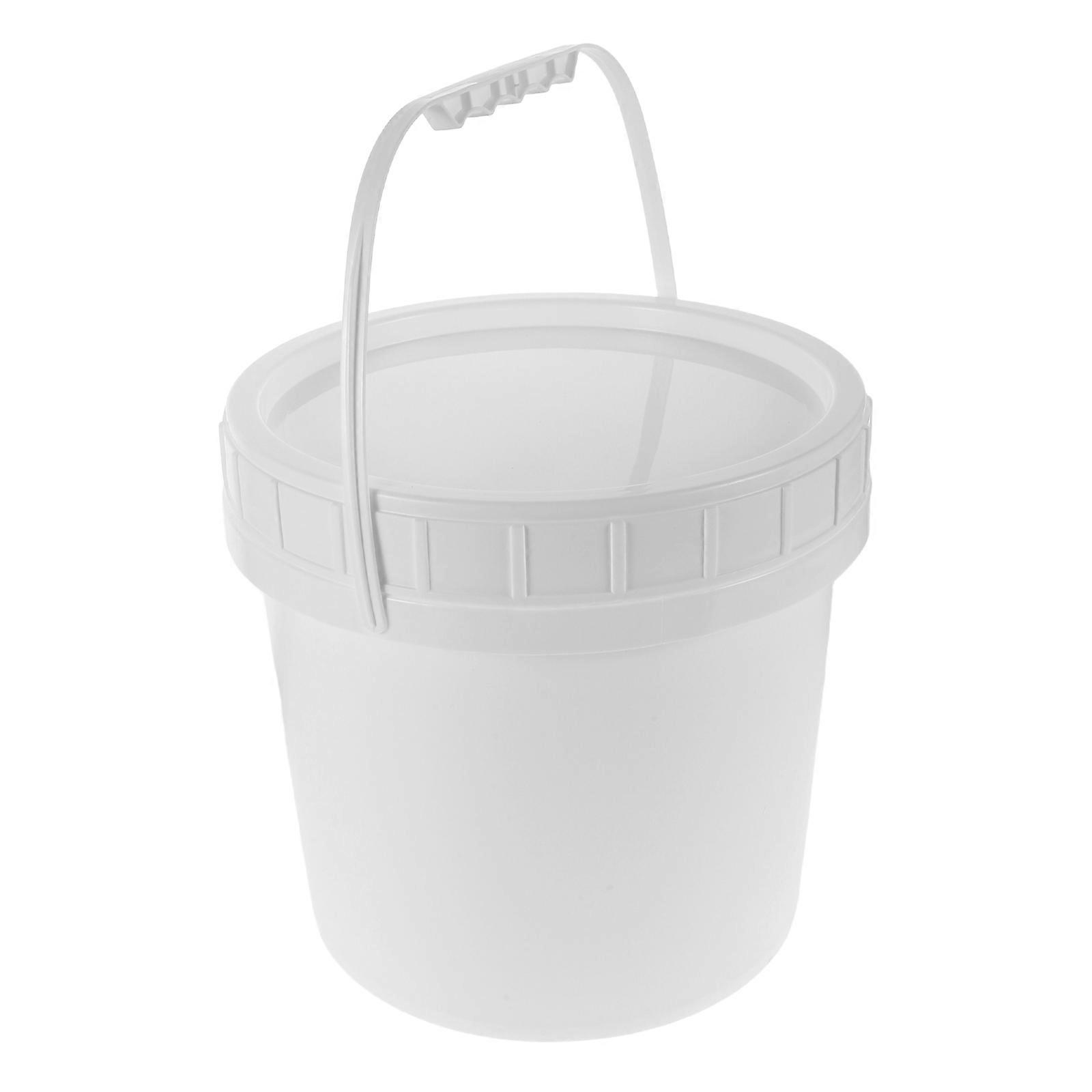 Thickened White Food Grade Plastic Bucket with Screw Lid and Handle for Multipurpose Storage of Syrup, Sauce, and Powder – Ideal for Home and