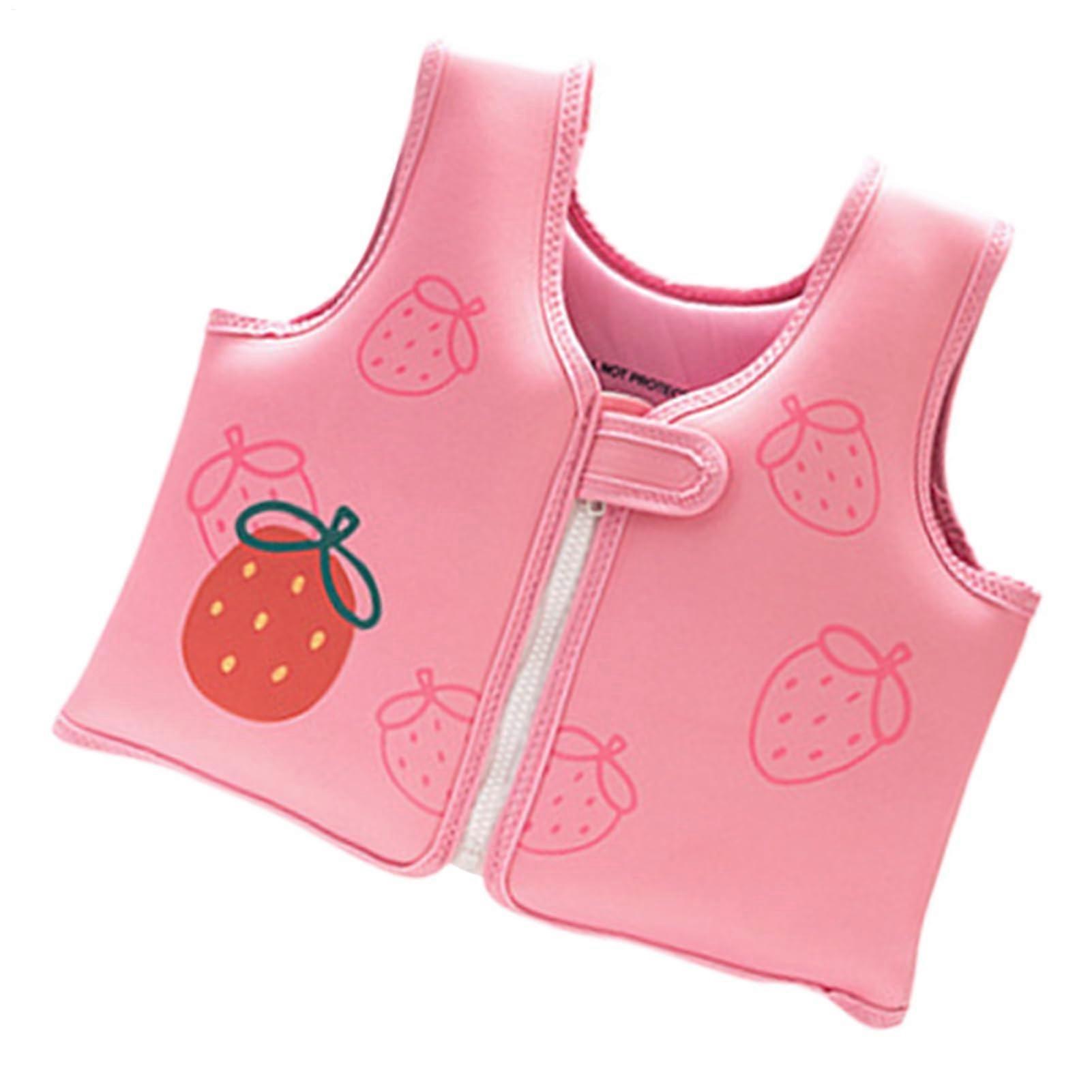 Toddler Swim Jacket Soft Buoyancy Training Flotation Aid Vest for Girls Pink