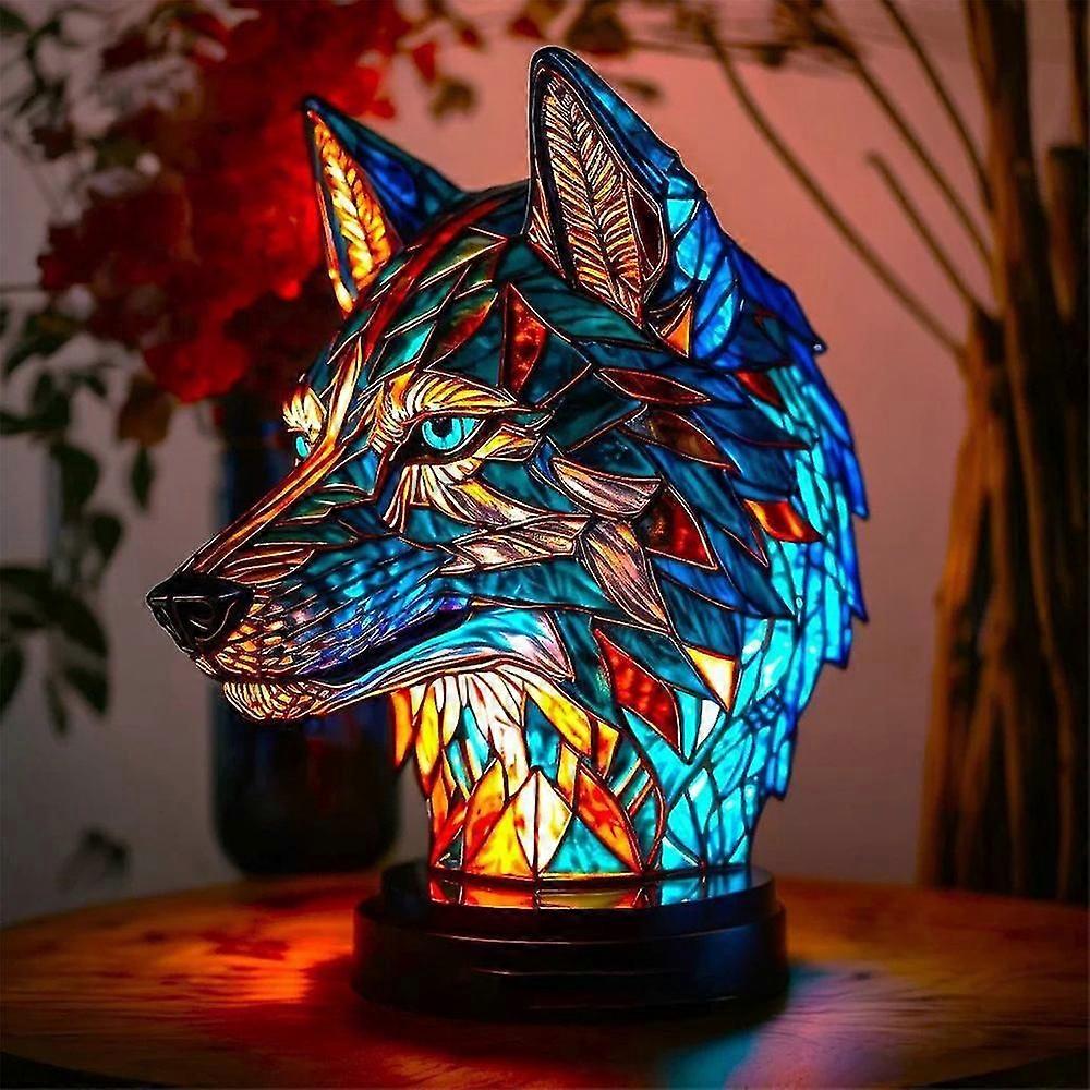 Rétro vitrail Animal lampe de Table, créatif Animal vitrail veilleuse